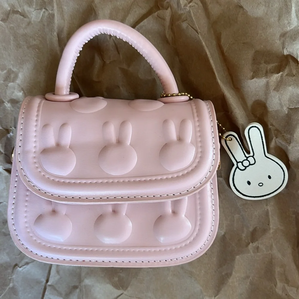 NWOT PU leather, mini Miffy bag in precious pink! - Picture 4 of 6